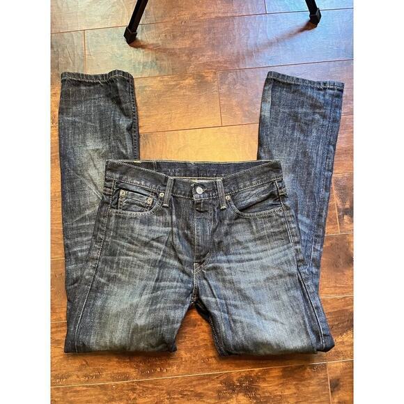 Levis Mens 513 Straight Leg Dark Wash Jean Size 30x32 - Picture 1 of 6